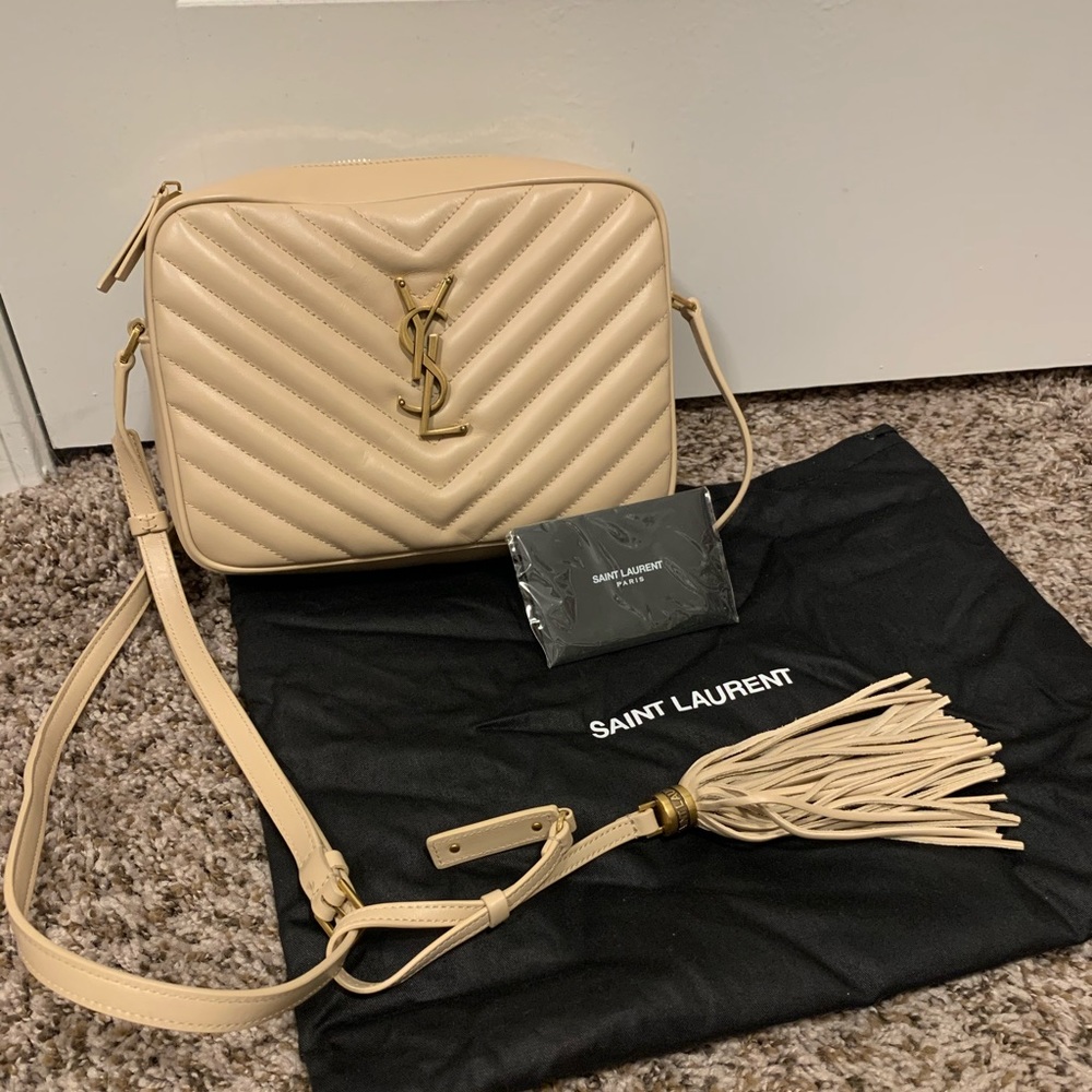 Yves Saint Laurent Cream Crossbody Bag